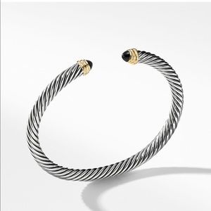 AUTHENTIC DAVID YURMAN Classic Cable Bracelet Cuff | 5mm | Onyx Stones